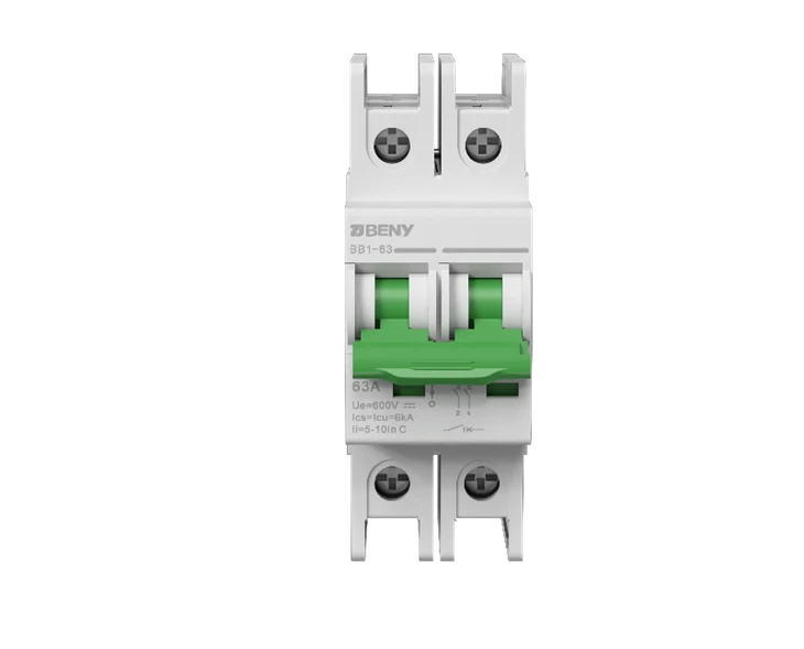 IP65 DC Ciorcad Miniature Breaker 600V 63A 2POLE DC MCB SAA/ TUV Deimhnithe BB1-63